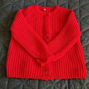Red chunky cardigan
